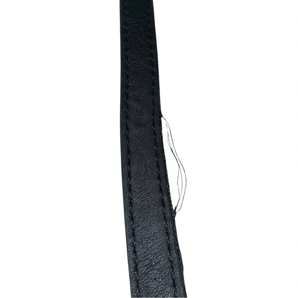 ELLIOTT LUCCA Gwen Black Pebbled Leather Gold Chain Strap Crossbody Bag